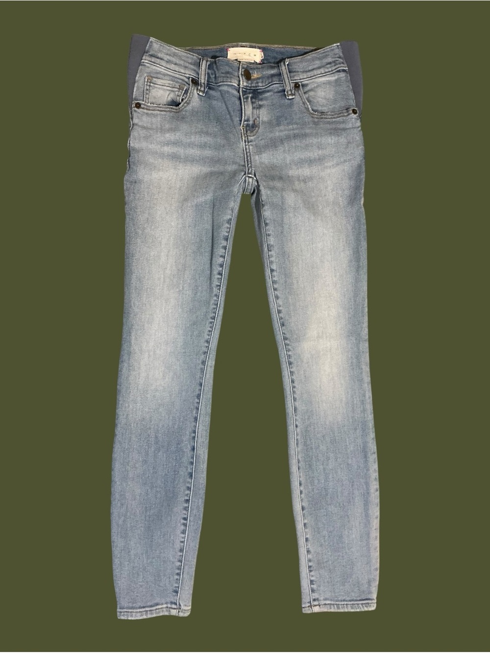 Hatch Women’s Light Wash Crop Maternity Jeans